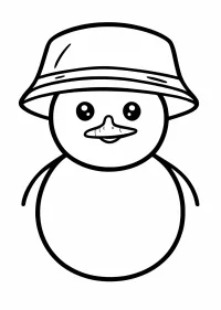 雪だるまの塗り絵（簡単）
