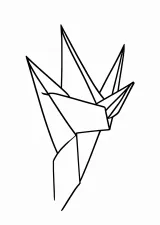 折り鶴の塗り絵