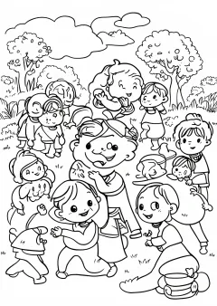 ルノワール風・子供の塗り絵