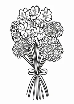 敬老の日の花束（りんどう・小菊）