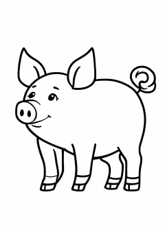 ぶたの塗り絵
