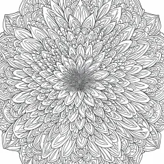 マンダラ模様（花）の塗り絵（大人向け）