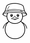 雪だるまの塗り絵（簡単）