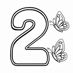すうじ「2」の塗り絵