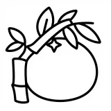 笹飾りの塗り絵（高齢者向け・簡単）