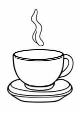湯呑みとお茶の塗り絵