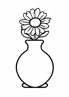 花瓶の塗り絵