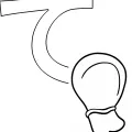 ひらがな「て」の塗り絵