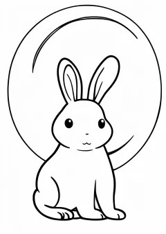 お月見うさぎの塗り絵