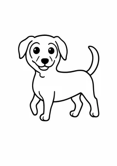 歩いている犬の塗り絵