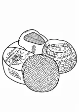 お手玉の塗り絵