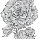 バラの植物画（大人向け）