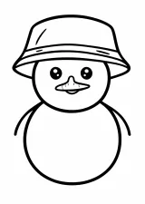 雪だるまの塗り絵（簡単）