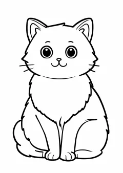 座っている猫の塗り絵