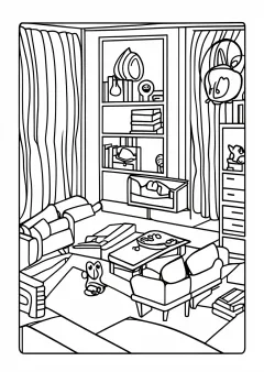 ヴィユアール風・部屋の塗り絵