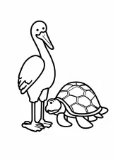 鶴と亀の塗り絵（縁起物）