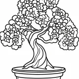 盆栽の塗り絵