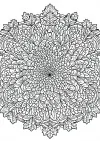 秋の花マンダラの塗り絵（こまかい）