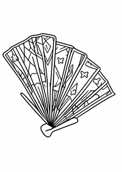 扇子の塗り絵