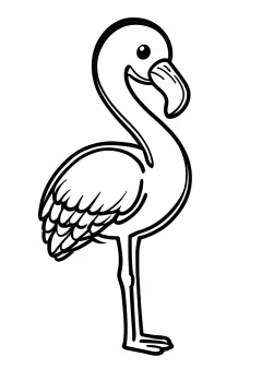 フラミンゴの塗り絵