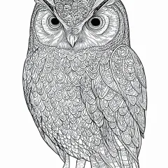ふくろうの模様画（大人向け）