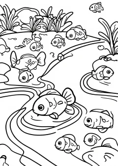 めだかの塗り絵
