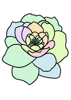 さざんかの塗り絵（見本）