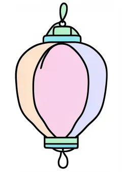 お盆・提灯の塗り絵（見本）