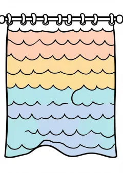 のれんの塗り絵（見本）