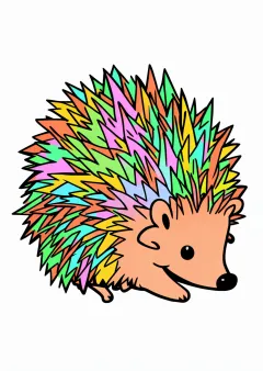 ハリネズミの塗り絵（見本）