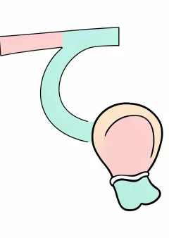 ひらがな「て」の塗り絵（見本）