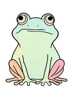 数字ぬりえ・かえる（脳トレ）（見本）
