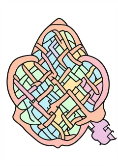 紗綾形文様の塗り絵（見本）
