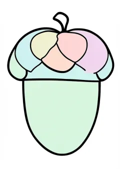どんぐりの塗り絵（見本）