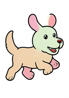 走っている犬の塗り絵（見本）
