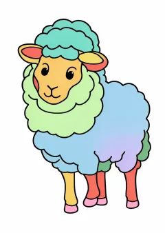 数字ぬりえ・ひつじ（脳トレ）（見本）