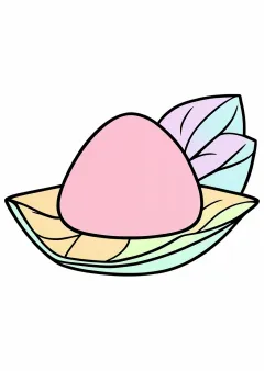 草餅の塗り絵（見本）