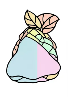 桜餅の塗り絵（見本）