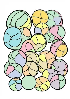 おはじきの塗り絵（見本）