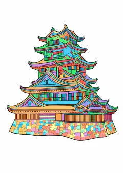 出雲城の塗り絵（見本）