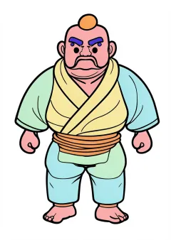 紙相撲の塗り絵（見本）