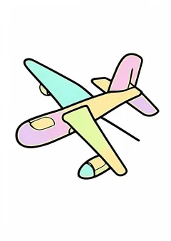 数字ぬりえ・ひこうき（脳トレ）（見本）
