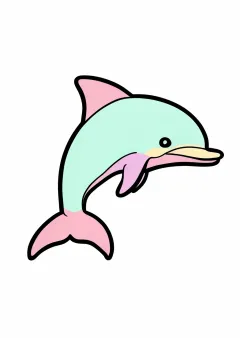 数字ぬりえ・いるか（脳トレ）（見本）
