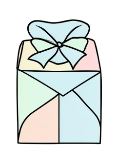 お年玉袋の塗り絵（見本）