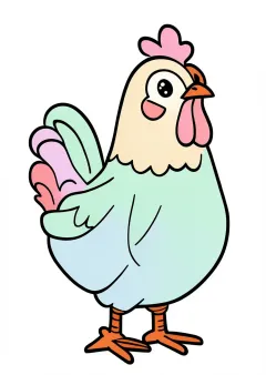にわとりの塗り絵（見本）