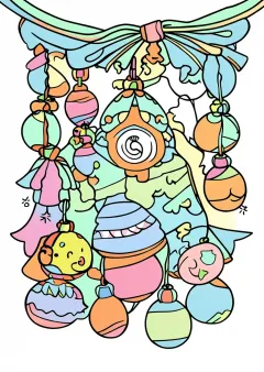 お節句のお祝いの塗り絵（見本）